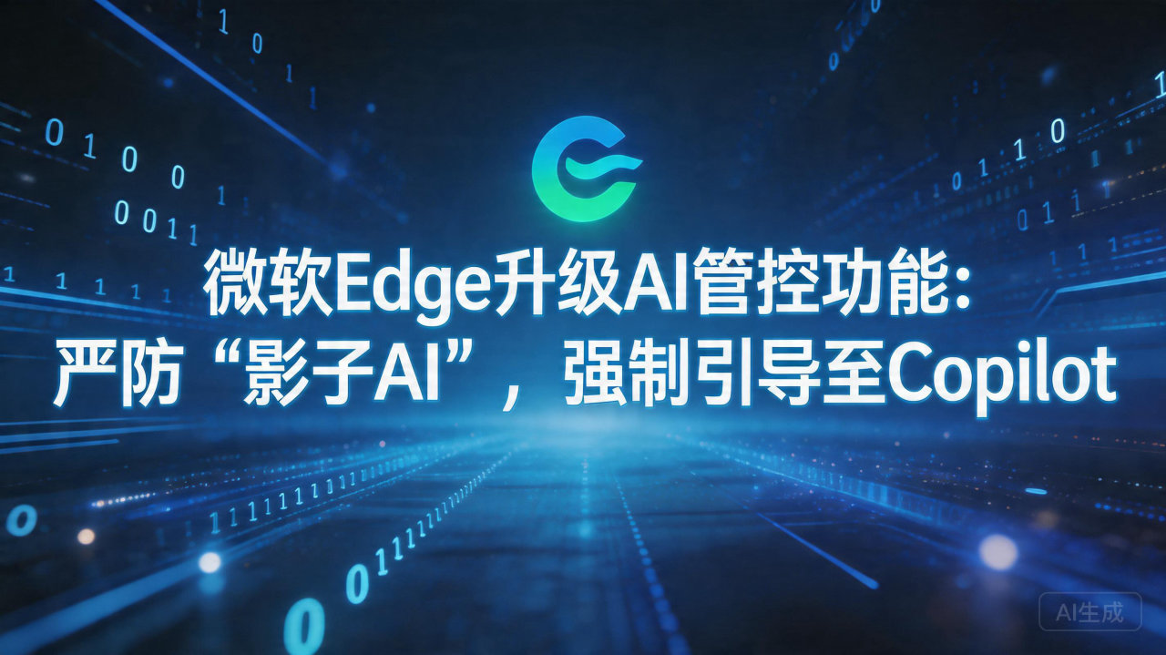 微软Edge升级AI管控功能：严防“影子AI”，强制引导至…