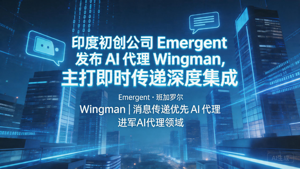 印度初创公司 Emergent 发布 AI 代理 Wing…