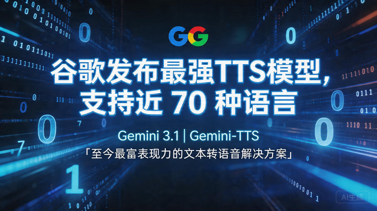 谷歌发布最强TTS模型，支持近 70 种语言