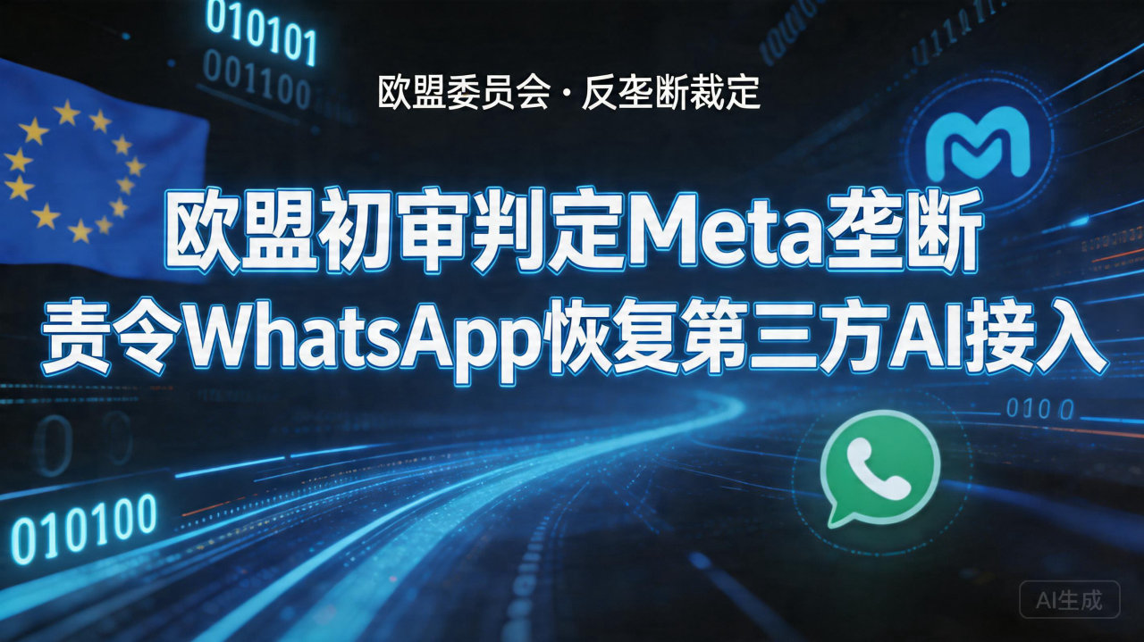 欧盟初审判定Meta垄断，责令WhatsApp恢复第三方A…