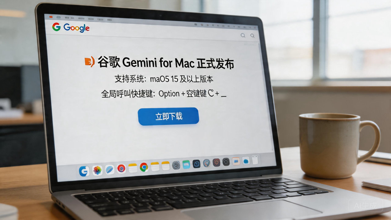 谷歌发布原生 macOS 版 Gemini 应用，支持全局快捷唤起与多模态创作

