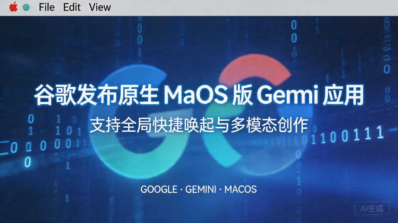 谷歌发布原生 macOS 版 Gemini 应用，支持全局…