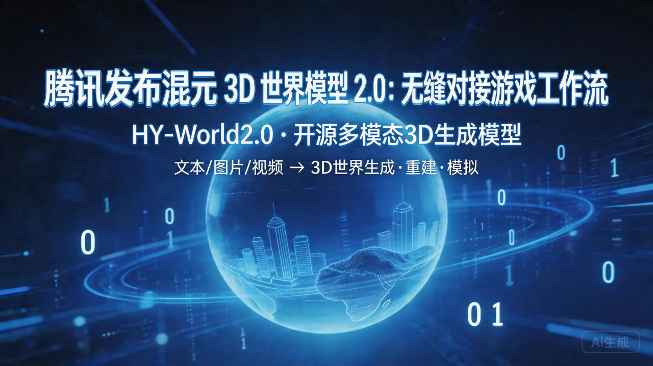 腾讯发布混元 3D 世界模型 2.0：无缝对接游戏工作流