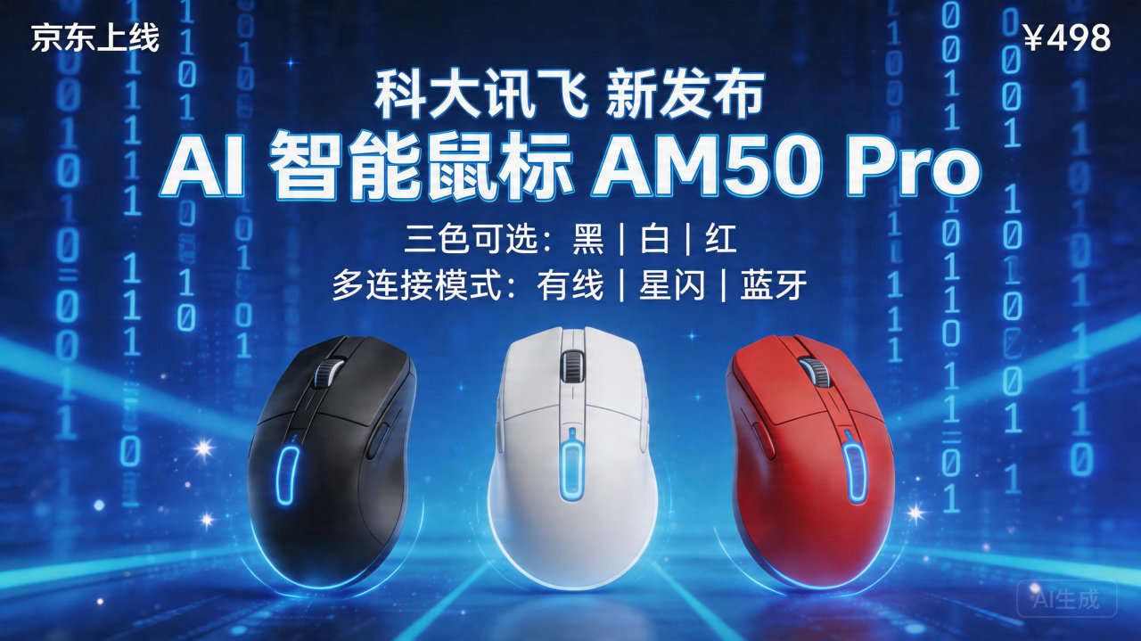 科大讯飞新发布的 AI 智能鼠标 AM50 Pro