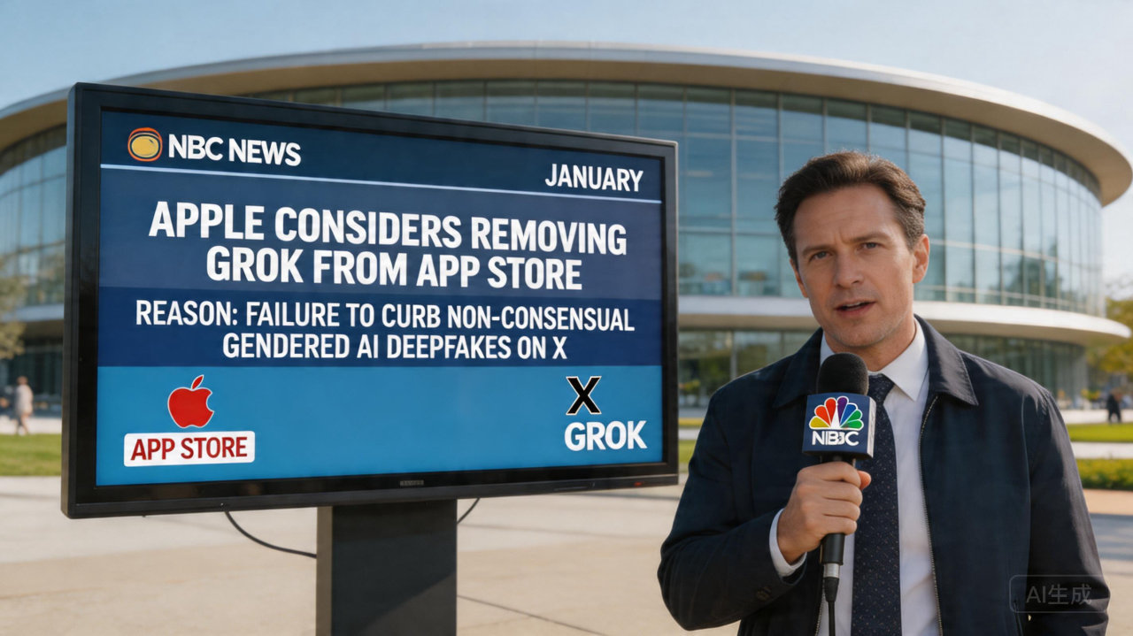 苹果公司差点将 Grok 踢出应用商店，因其未能控制性别化深度伪造内容
