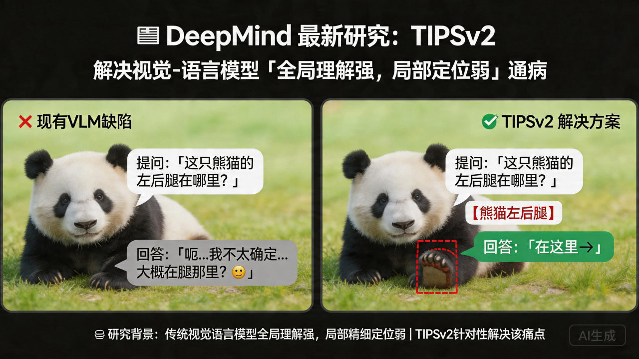 谷歌DeepMind新研究TIPSv2：让AI真正"看懂"图片，而不只是"扫一眼"
