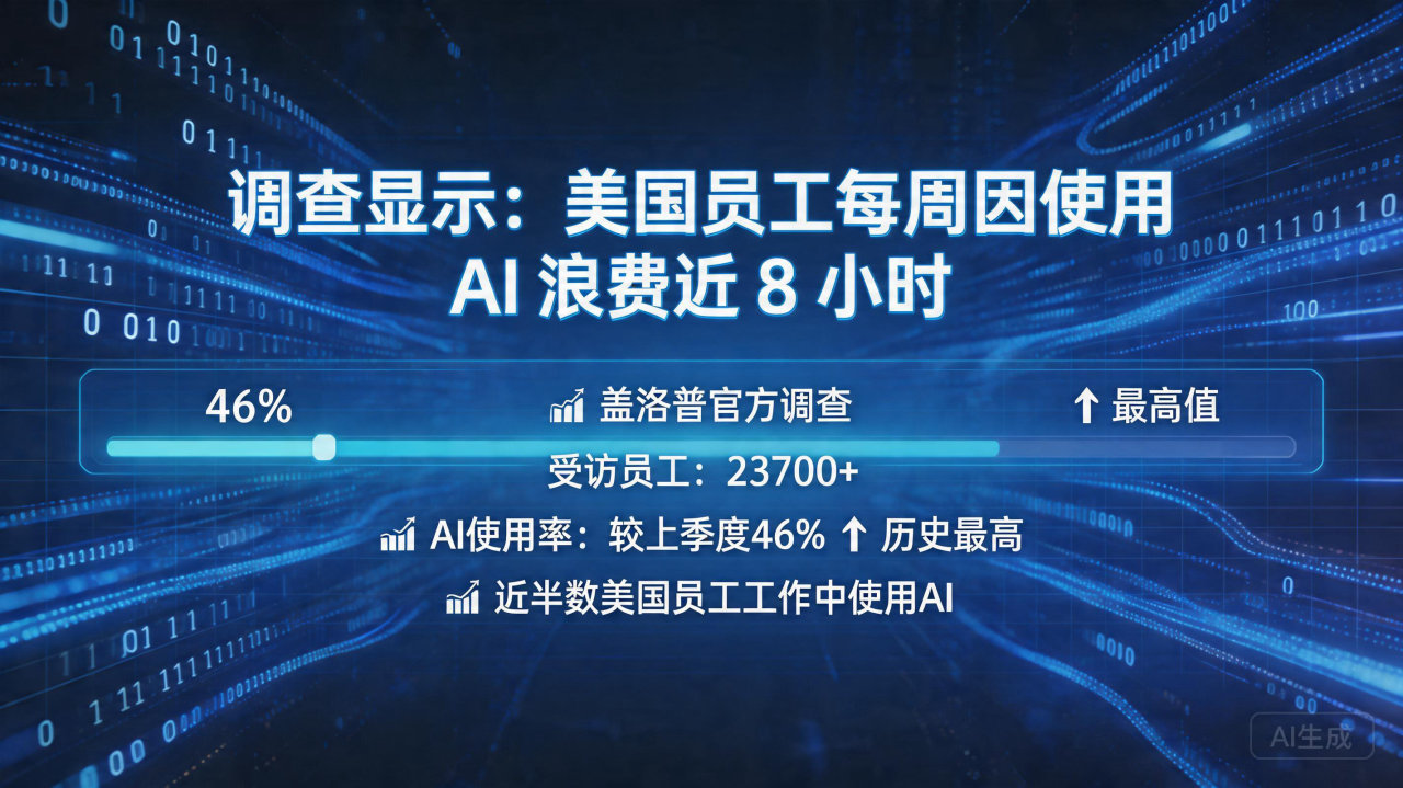 调查显示：美国员工每周因使用 AI 浪费近 8 小时