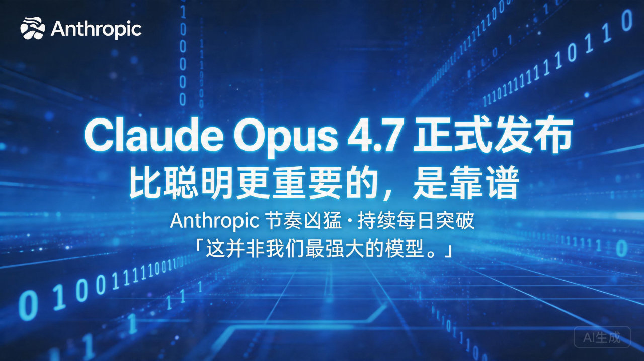 Claude Opus 4. 7 正式发布：比聪明更重要的…