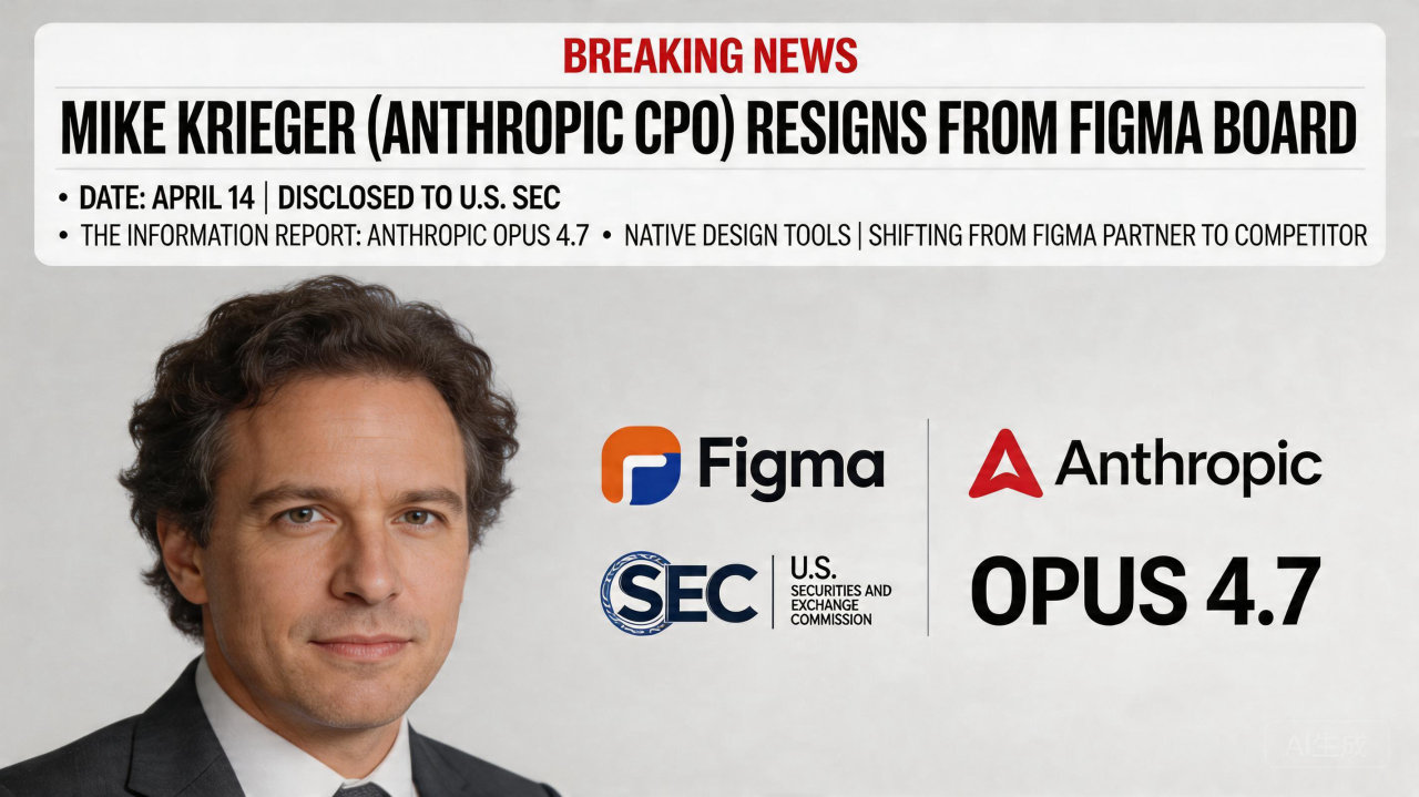 Anthropic 首席产品官辞任 Figma 董事会，下一代模型 Opus 4.7 或涉足设计工具
