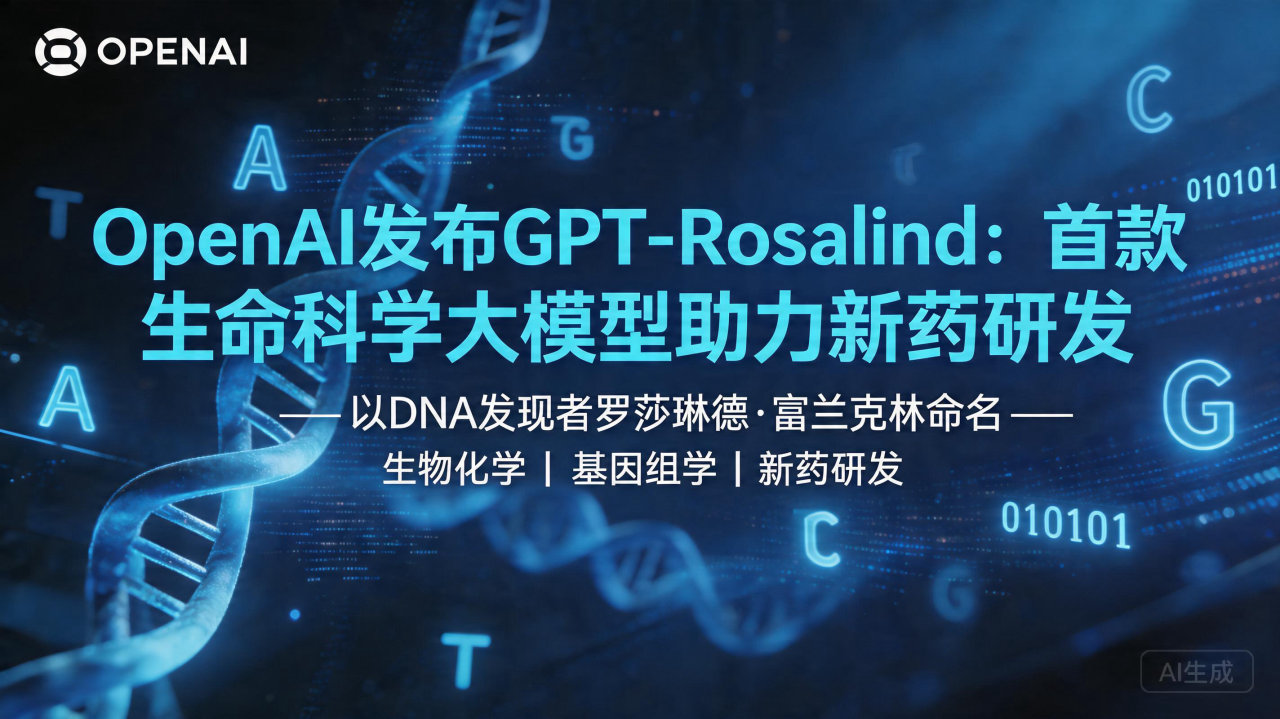 OpenAI发布GPT-Rosalind：首款生命科学大模…