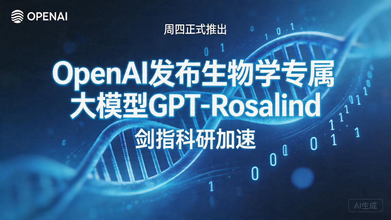 ​OpenAI发布生物学专属大模型GPT-Rosalind…