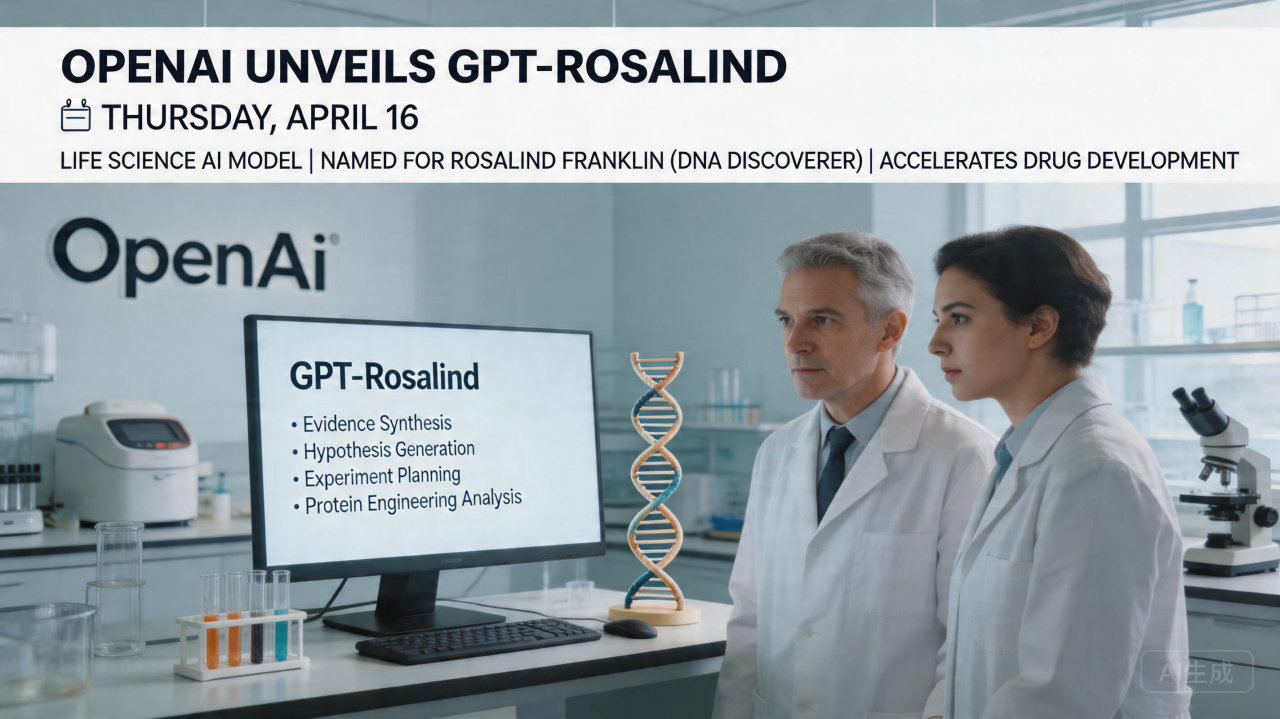 OpenAI 发布 GPT-Rosalind 模型，深度跨界制药与生命科学领域
