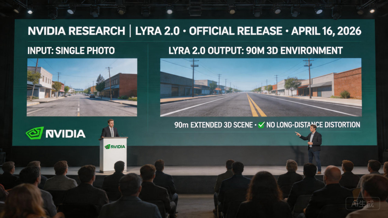 英伟达发布 Lyra2.0:单照生成90米3D 环境，多项指标超越竞争对手

