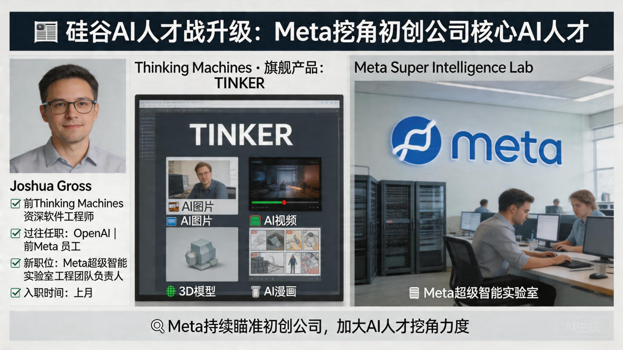 Meta持续挖角AI初创公司，Thinking Machines再失核心成员
