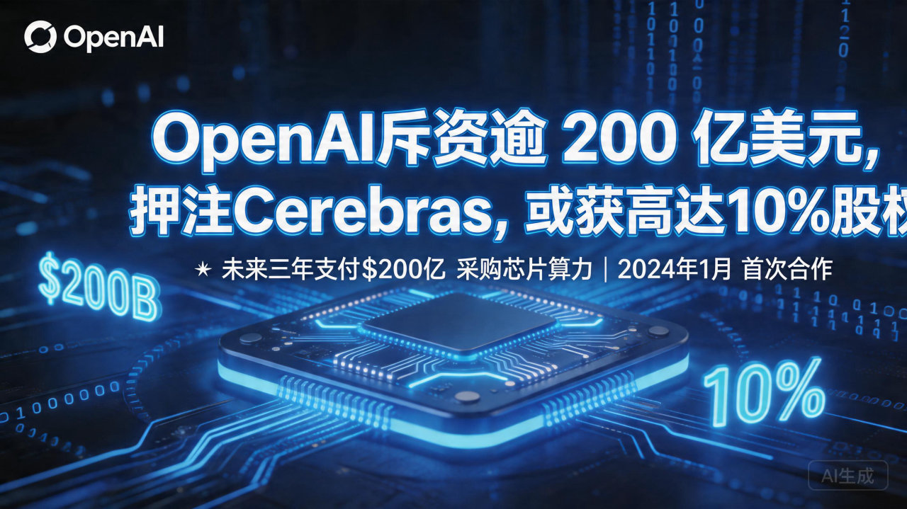 OpenAI斥资逾 200 亿美元押注Cerebras，或…