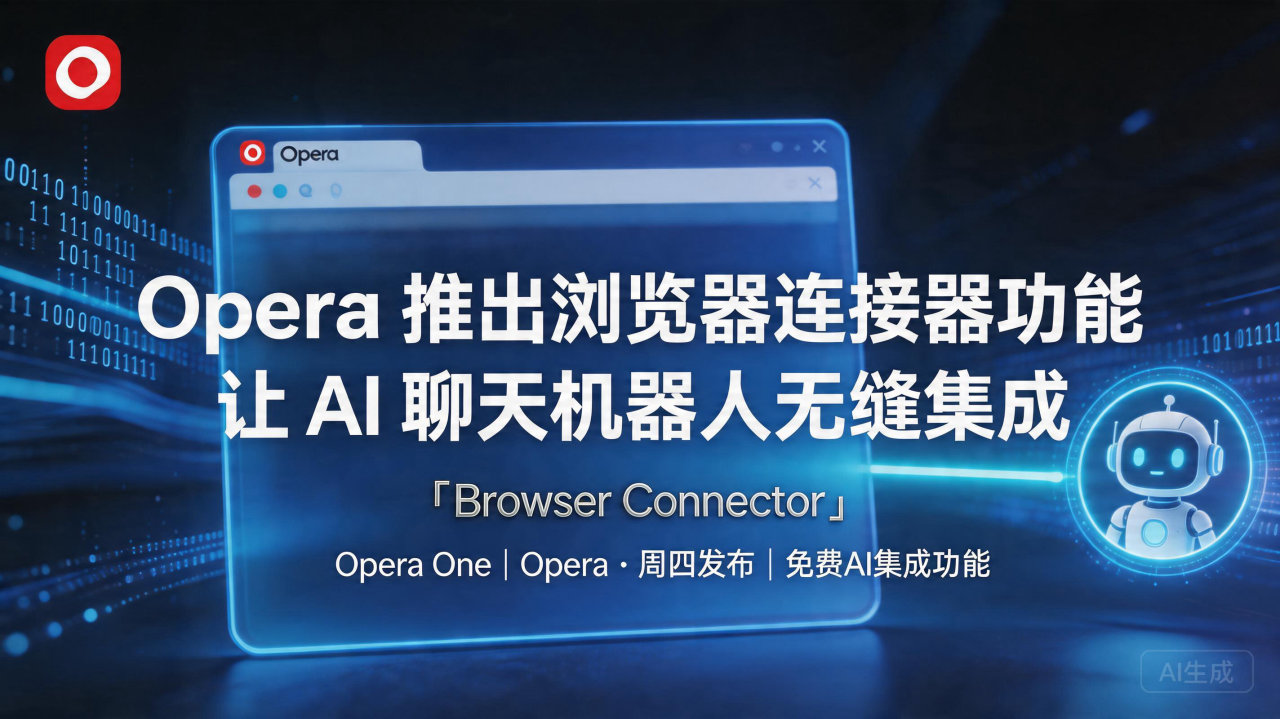 Opera 推出浏览器连接器功能 让 AI 聊天机器人无缝…
