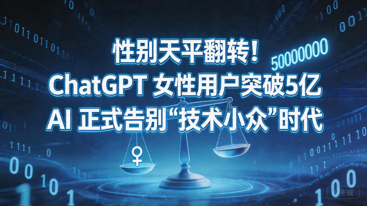 性别天平翻转!ChatGPT 女性用户突破5亿，AI 正式…