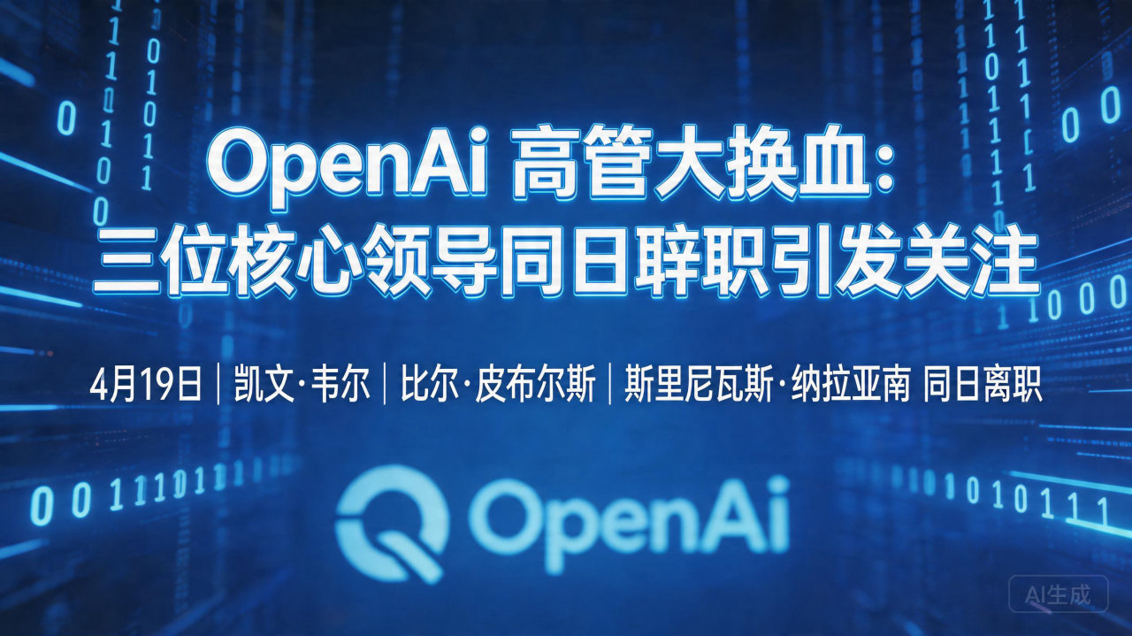 ​OpenAI 高管大换血：三位核心领导同日辞职引发关注
