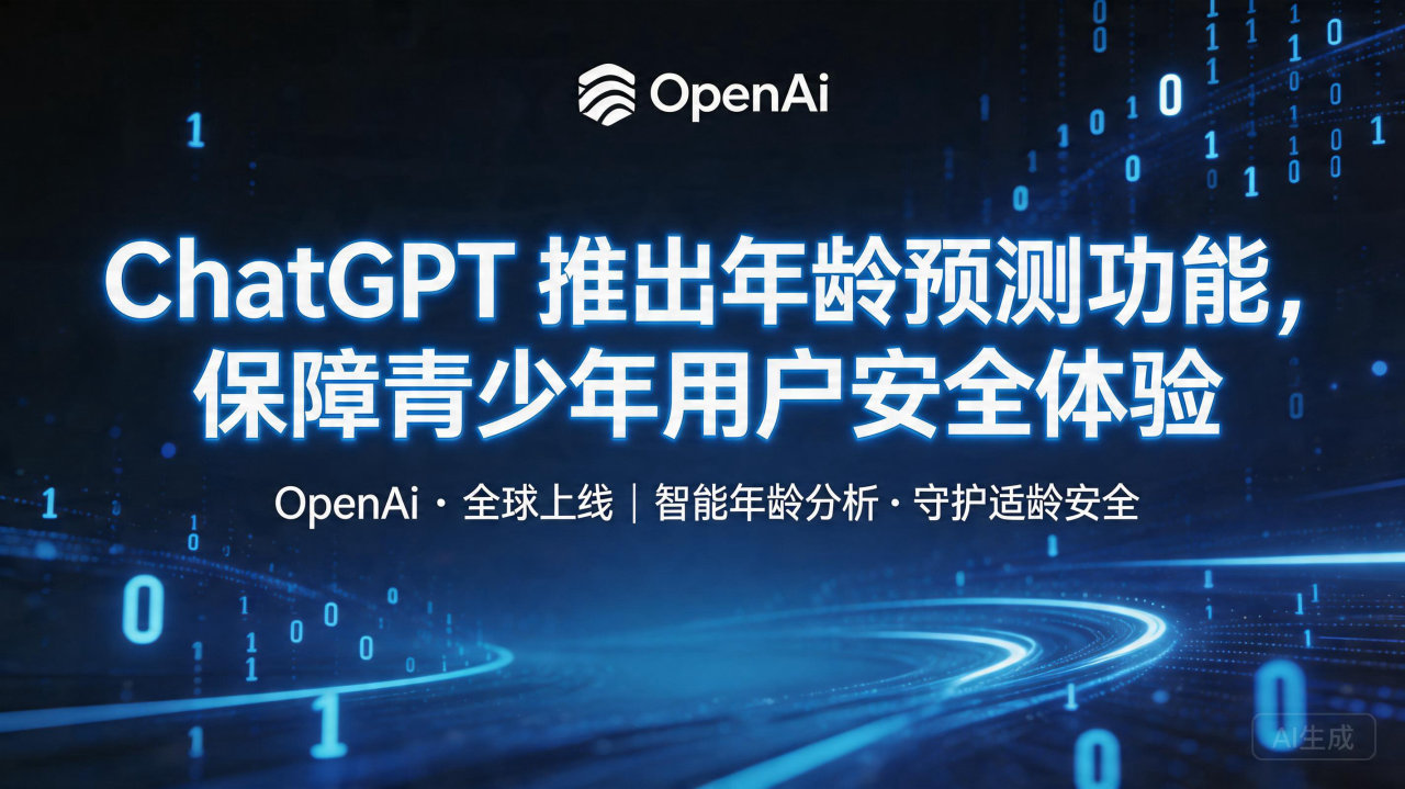 ChatGPT 推出年龄预测功能，保障青少年用户安全体验