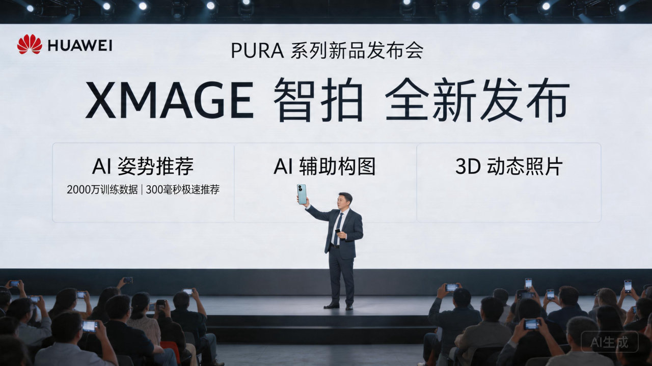 华为全新 XMAGE 智拍功能震撼发布，支持 AI 姿势推荐
