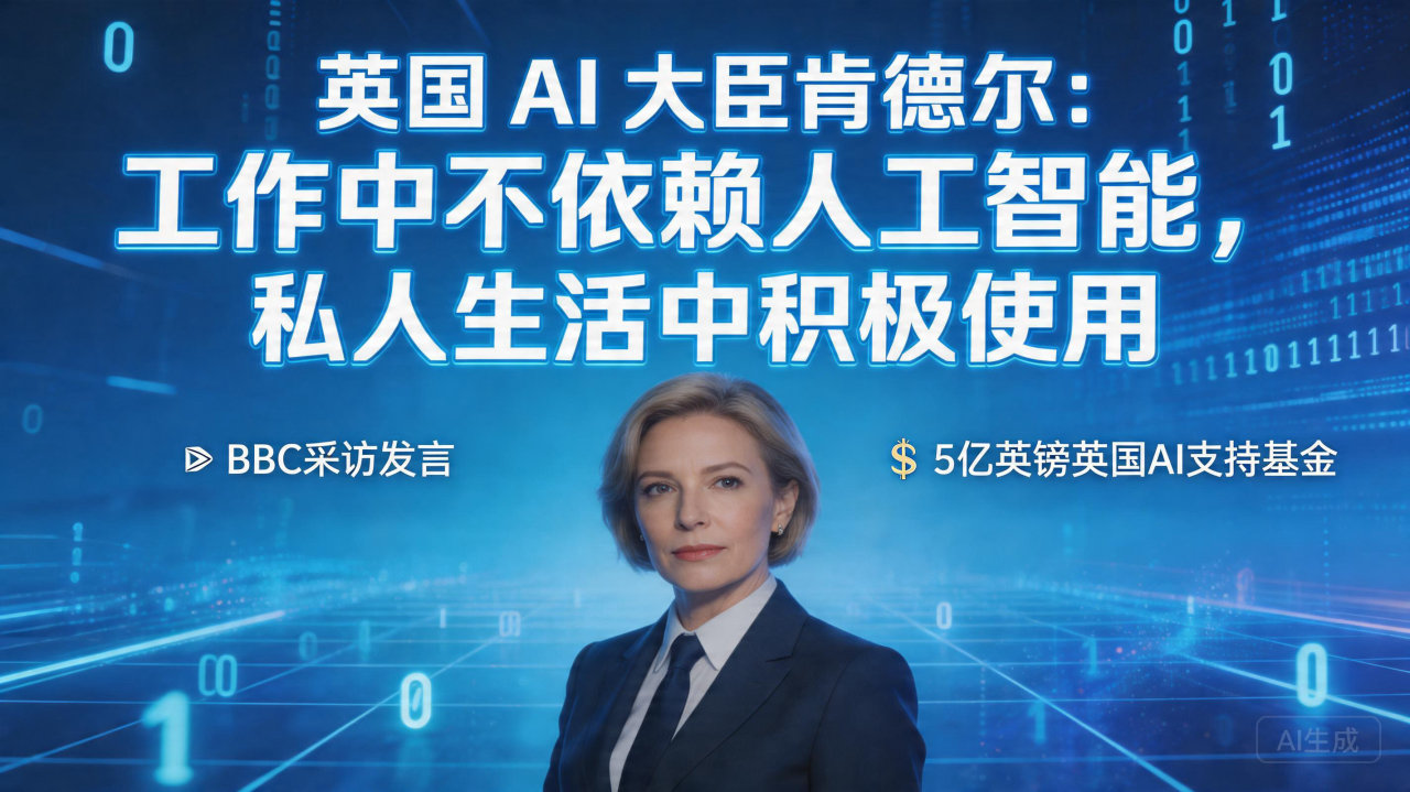 英国 AI 大臣肯德尔：工作中不依赖人工智能，私人生活中积…