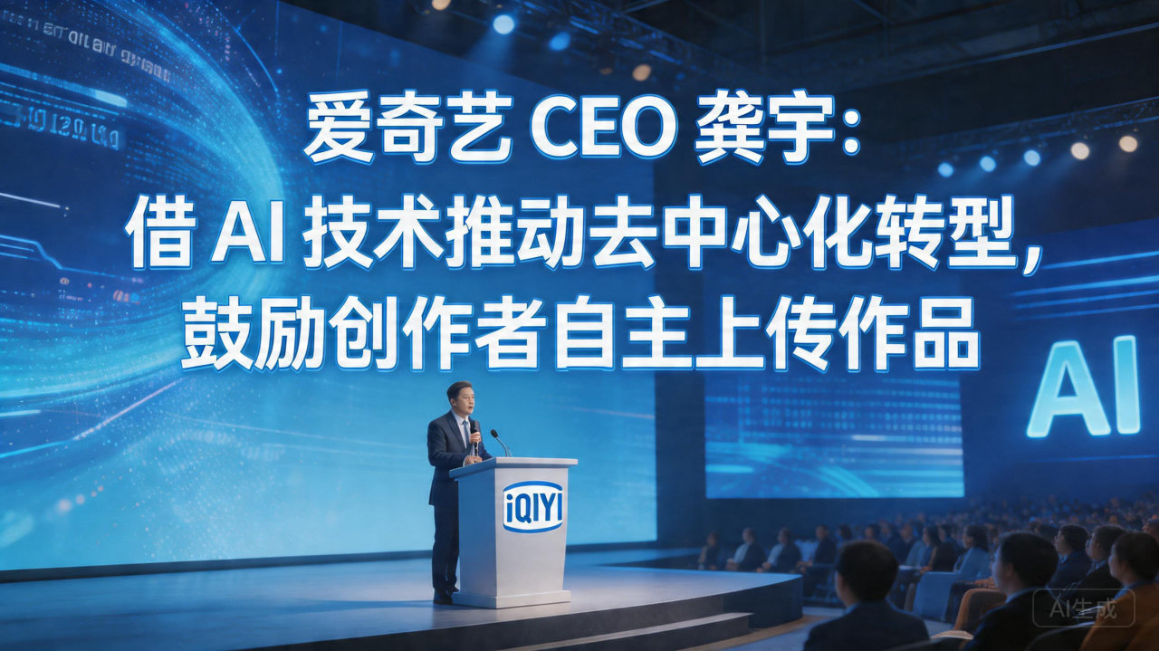 爱奇艺 CEO 龚宇：借 AI 技术推动去中心化转型，鼓励…