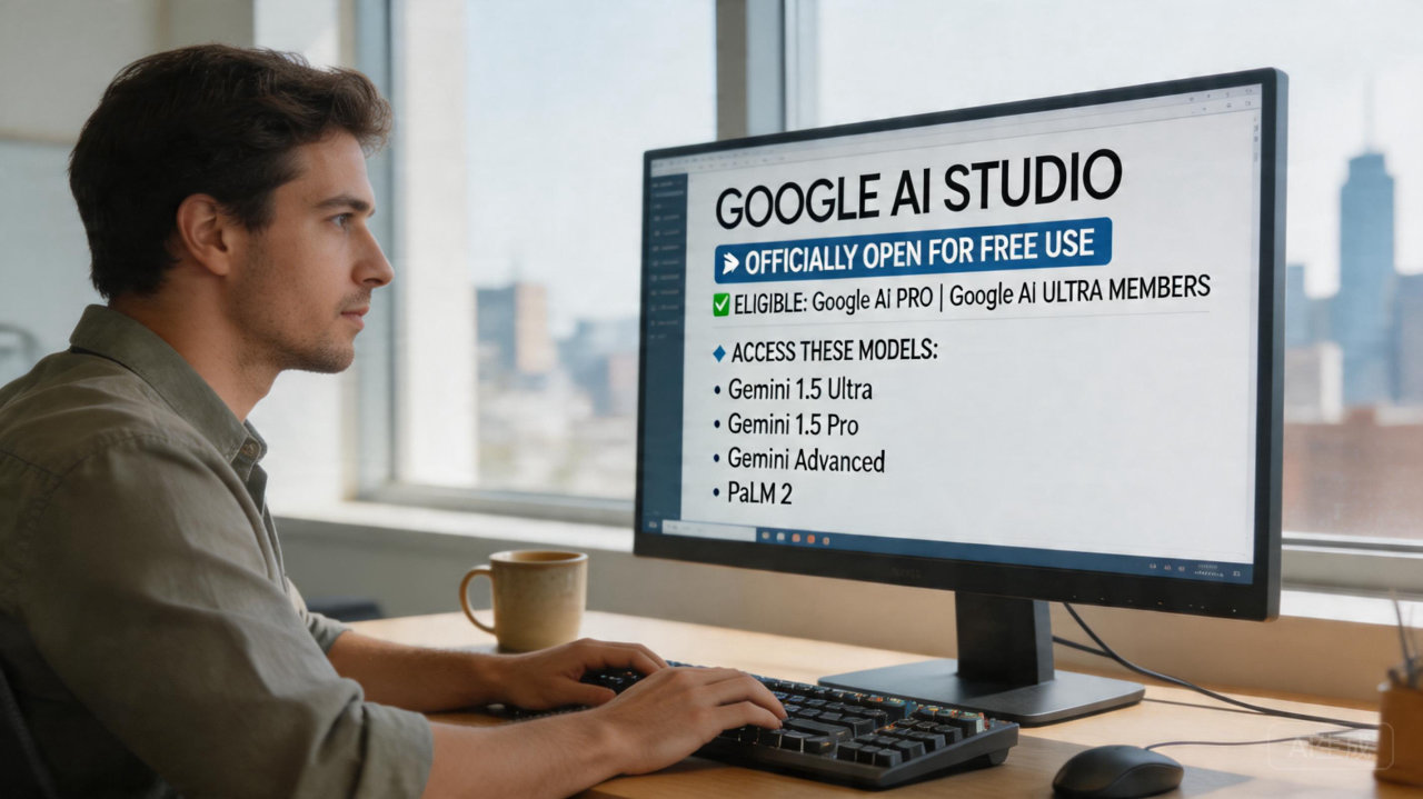 突发福利！AI Studio 彻底免费开放，Pro/Ultra会员可畅玩Gemini Pro等顶级模型
