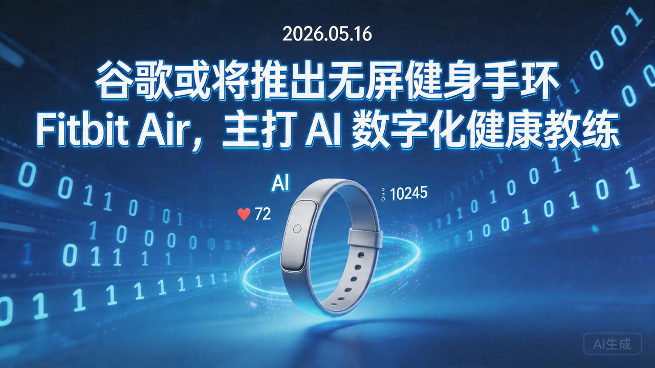 谷歌或将推出无屏健身手环 Fitbit Air，主打 AI…