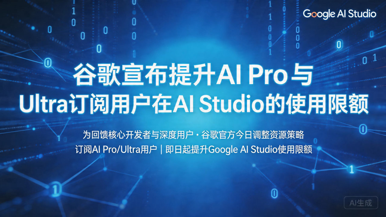 谷歌宣布提升AI Pro与Ultra订阅用户在AI Stu…