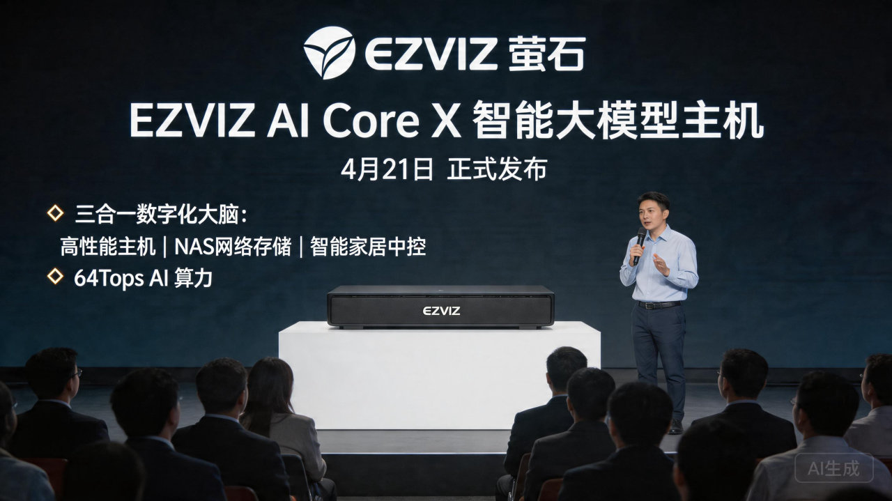 萤石发布EZVIZ AI Core X智能大模型主机：64Tops算力开启家居“大脑”时代
