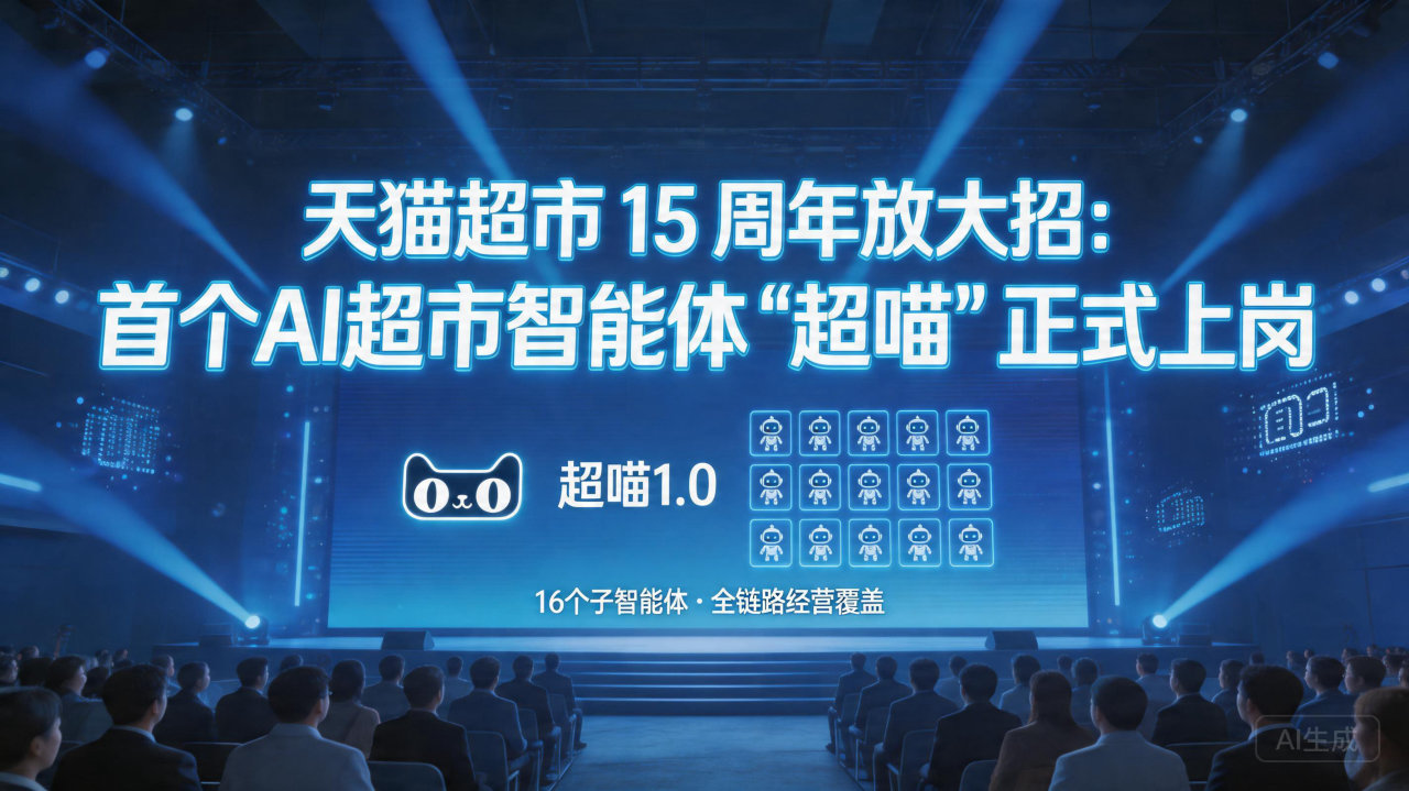 天猫超市 15 周年放大招：首个AI超市智能体“超喵”正式…