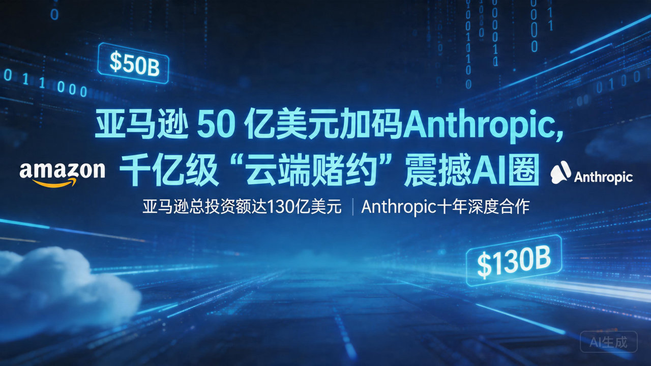 ​亚马逊 50 亿美元加码Anthropic，千亿级“云端…