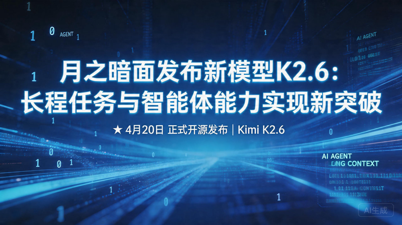 ​月之暗面发布新模型K2.6：长程任务与智能体能力实现新突…