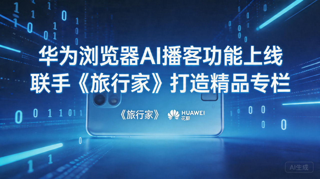 华为浏览器AI播客功能上线 联手《旅行家》打造精品专栏