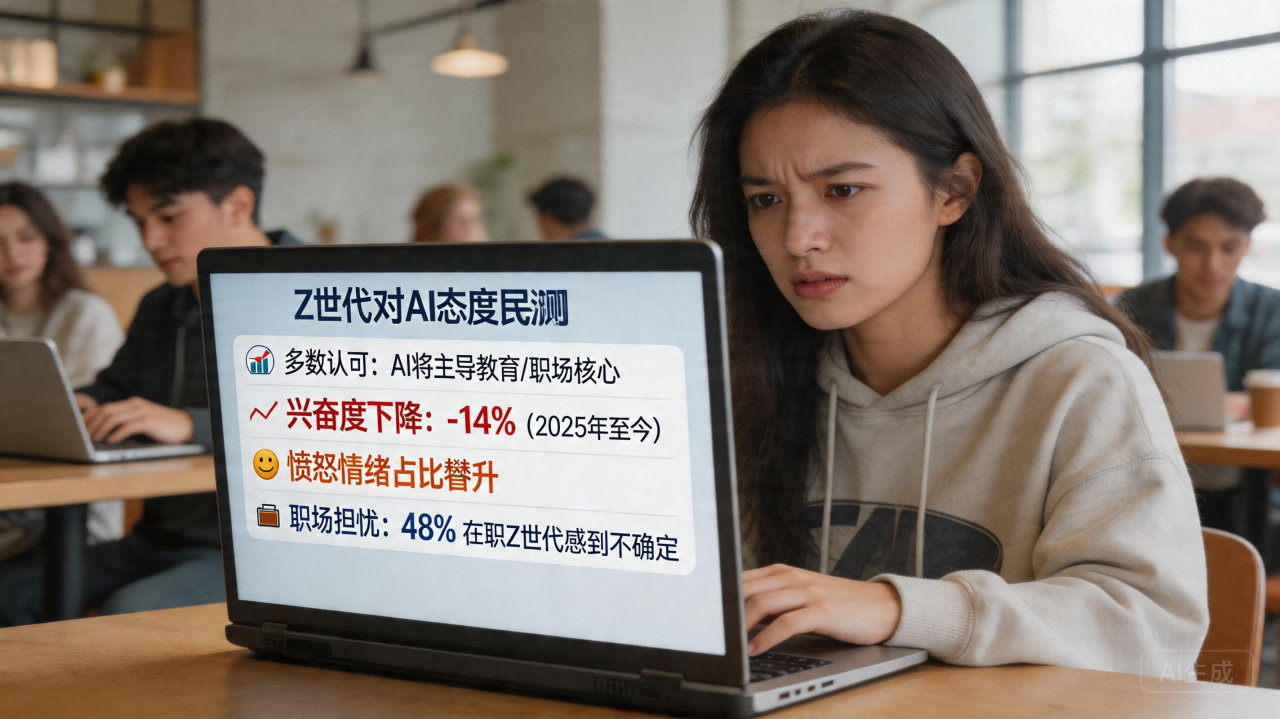 Z 世代 AI 态度大转弯：警惕感上升，兴奋度骤降
