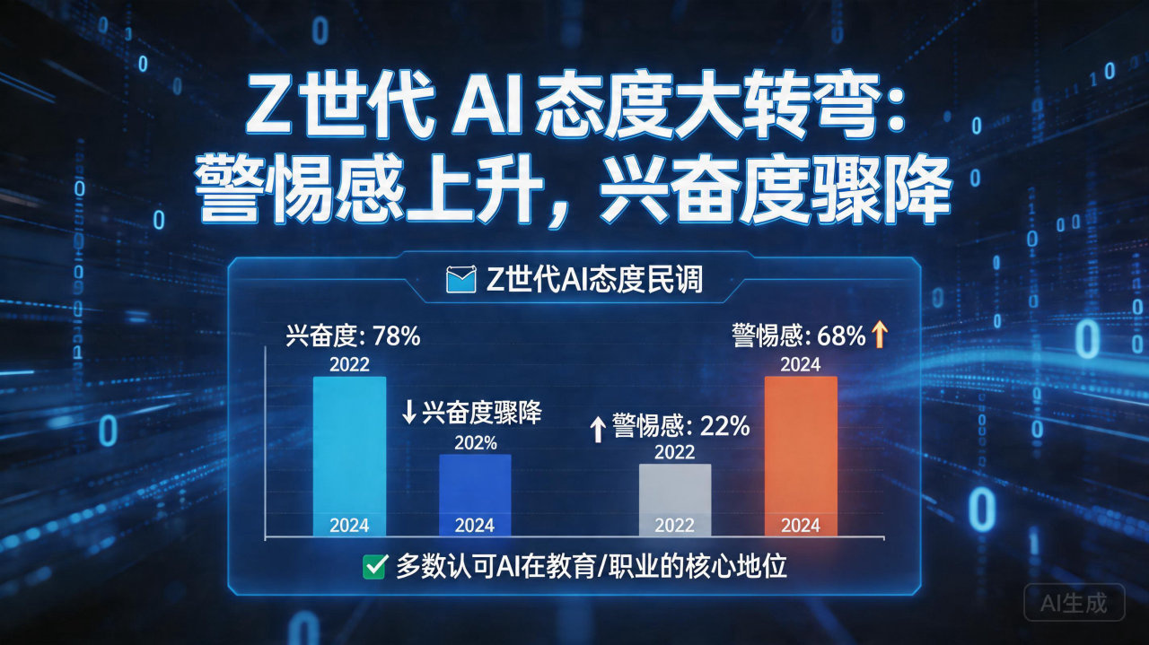 Z 世代 AI 态度大转弯：警惕感上升，兴奋度骤降