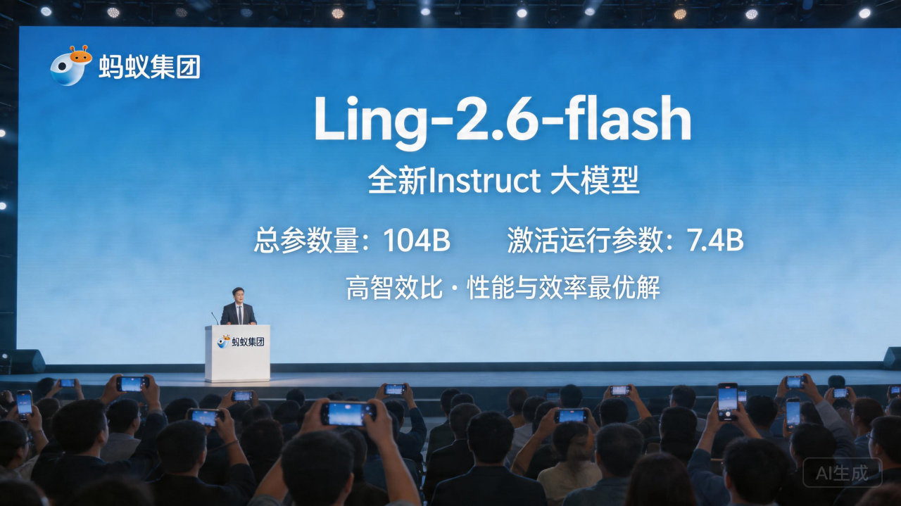 百灵大模型正式发布 Ling-2.6-flash 1/10 成本跑出超高性能
