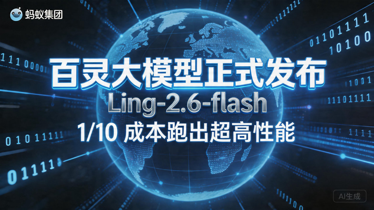 百灵大模型正式发布 Ling-2.6-flash 1/10…