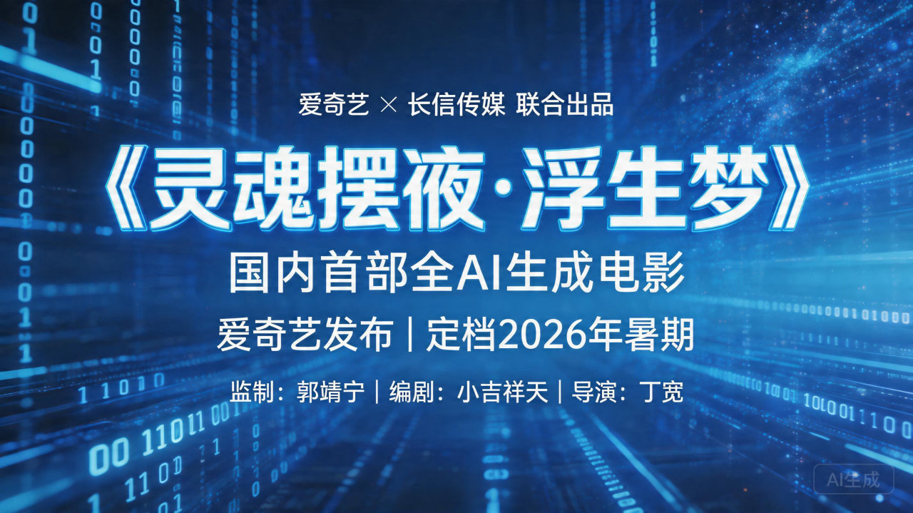 爱奇艺发布首部全 AI 生成电影《灵魂摆渡·浮生梦》，定档…