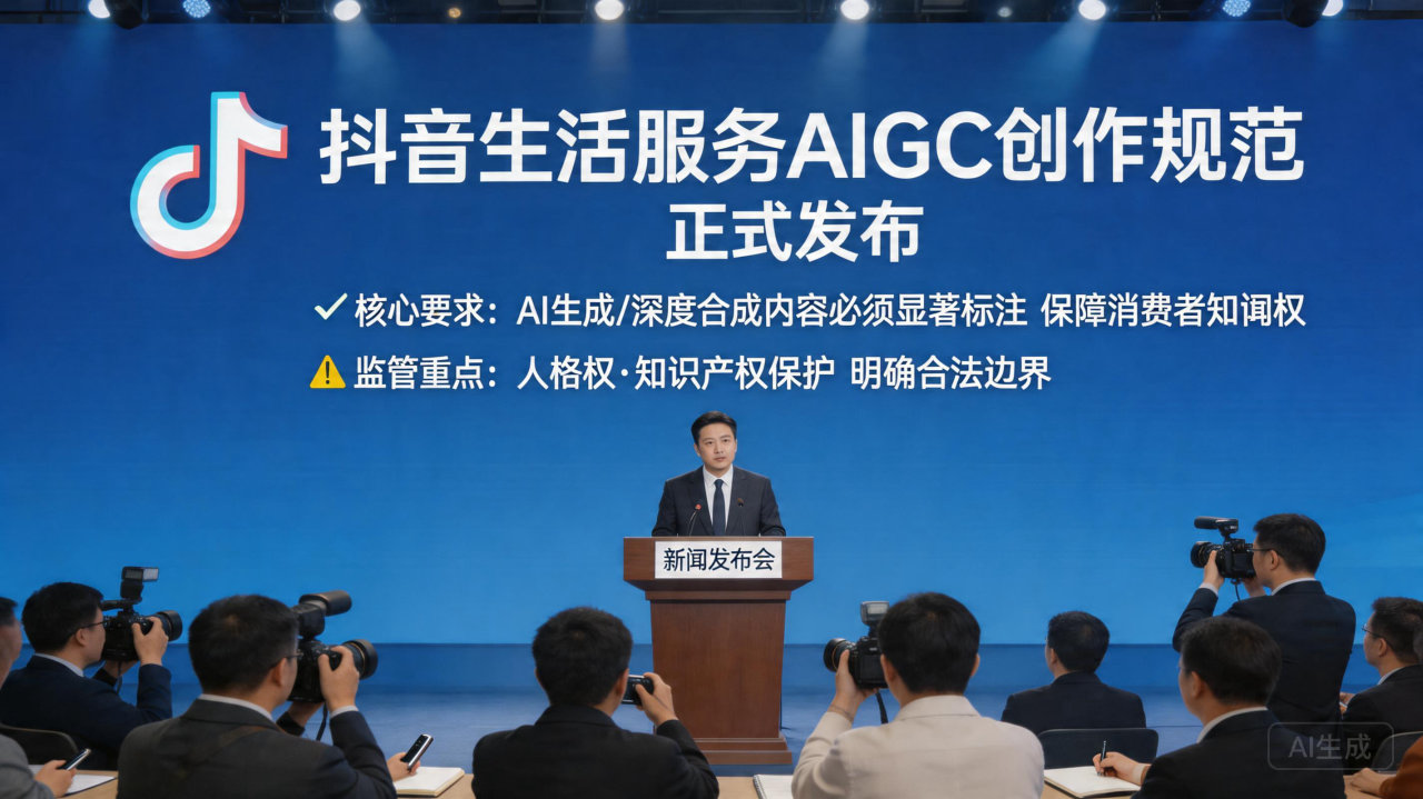 抖音发布AIGC创作新规：严禁未经授权“换脸仿声”，强调真实消费体验

