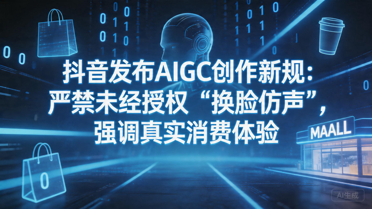 抖音发布AIGC创作新规：严禁未经授权“换脸仿声”，强调真…