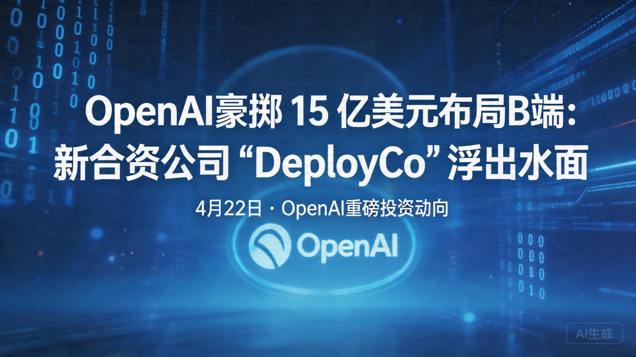 OpenAI豪掷 15 亿美元布局B端：新合资公司“Dep…