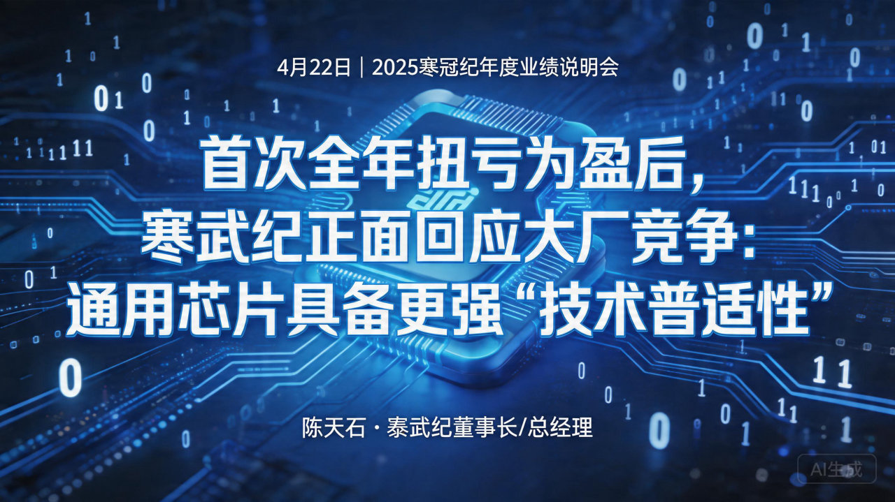 首次全年扭亏为盈后，寒武纪正面回应大厂竞争:通用芯片具备更…