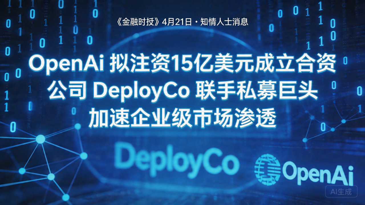 OpenAI 拟注资15亿美元成立合资公司 DeployC…