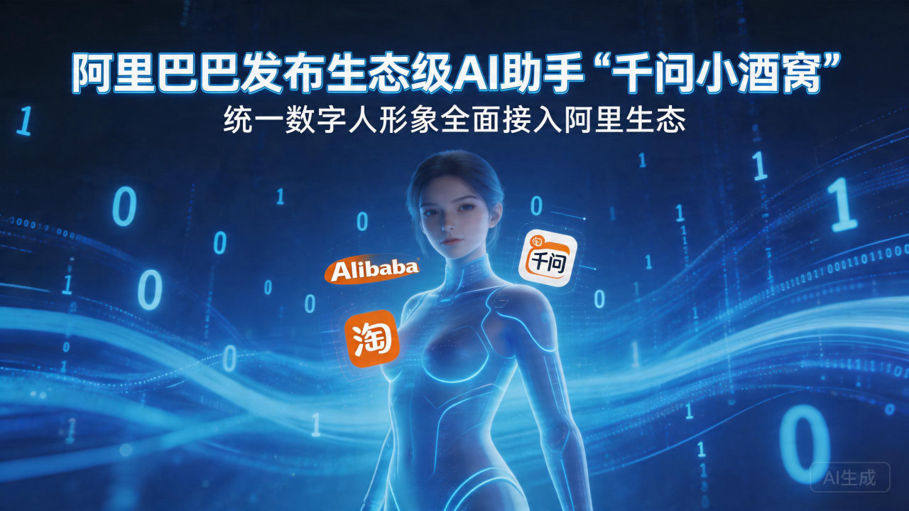 阿里巴巴发布生态级AI助手“千问小酒窝”，统一数字人形象全…