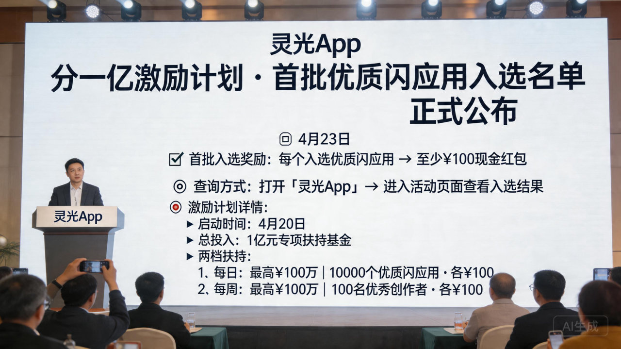 灵光“分一亿激励计划”每日公布名单，单个创作者最高一万元
