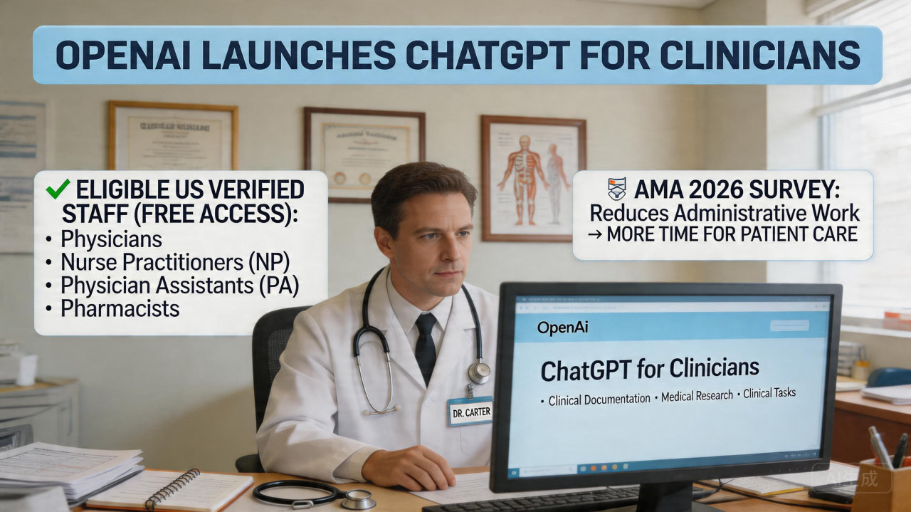 ​OpenAI 推出针对临床医生的免费 ChatGPT，助力医疗服务效率提升
