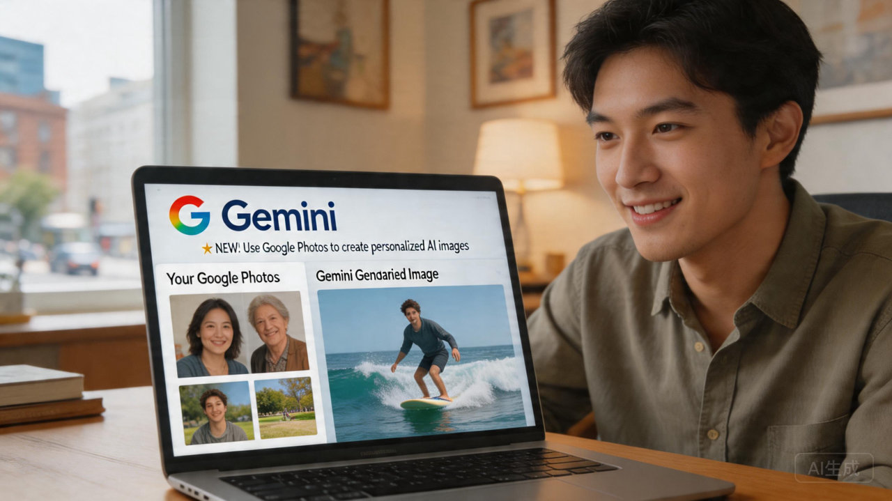 谷歌Gemini深度集成Google Photos  支持从相册生成个性化AI图像
