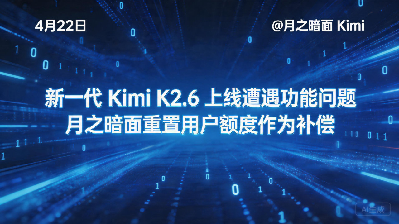 新一代 Kimi K2.6 上线遭遇功能问题，月之暗面重置…