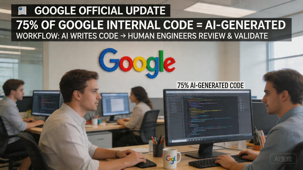 谷歌研发模式巨变：超七成新代码现已由人工助手生成
